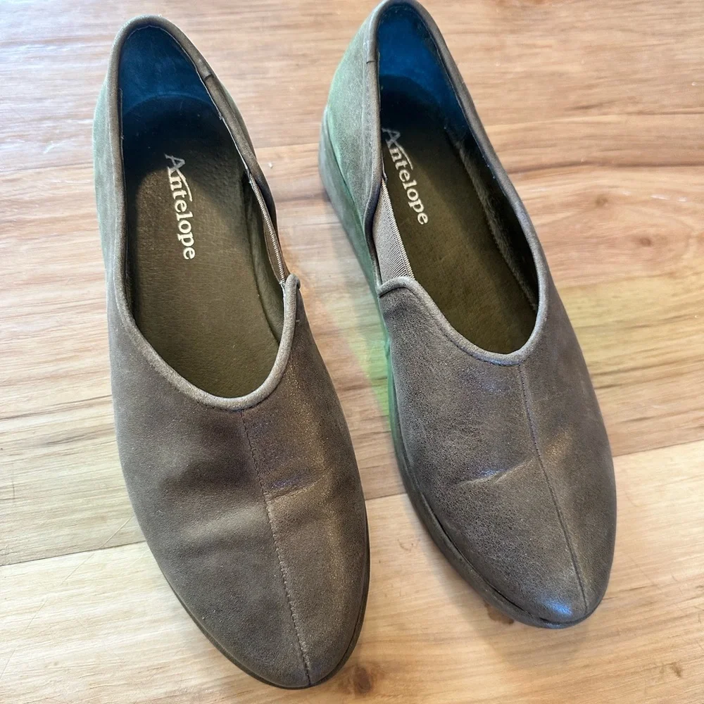 Antelope Leather Loafer Flats